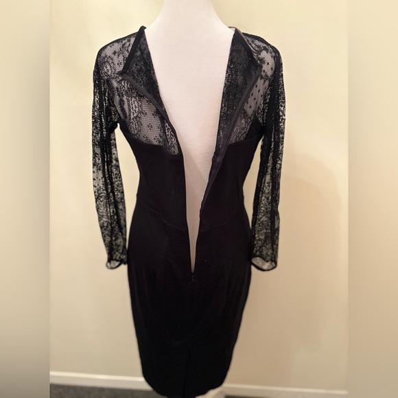NEW Small Eva Franco by Anthropologie Greer Illusion Black Lace Dress Size 8 - Picture 7 of 16